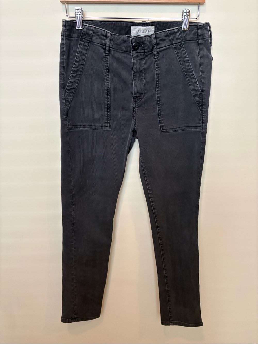THE GREAT. Skinny Army Corduroy Pants